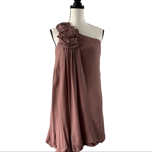 BCBGMaxAzria One Shoulder Rosette Bubble Dress 2 - Picture 10 of 10